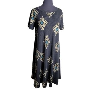 Lularoe Carly geometric high low swing dress short sleeve women’s size small